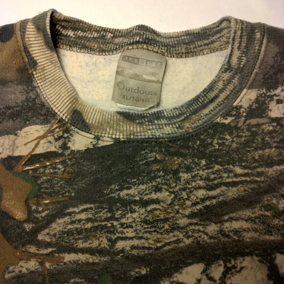Jerzees Outdoors Tree Camo Sweatshirt XL Camouflage Trebark Bigwoods Vtg Hunt - Picture 6 of 14